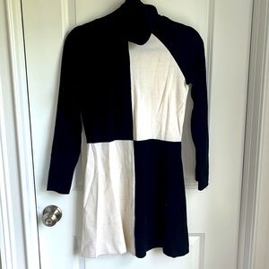 Alice & Olivia Colorblock Turtleneck Sweater Dress